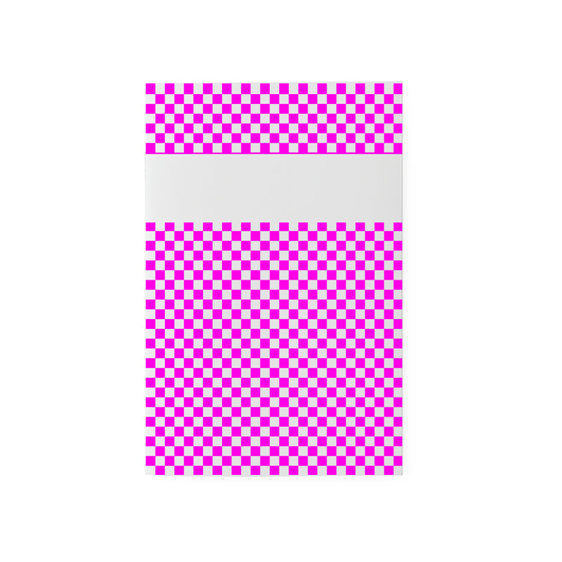 carnet de notes damier rose fluo -Pantone 806