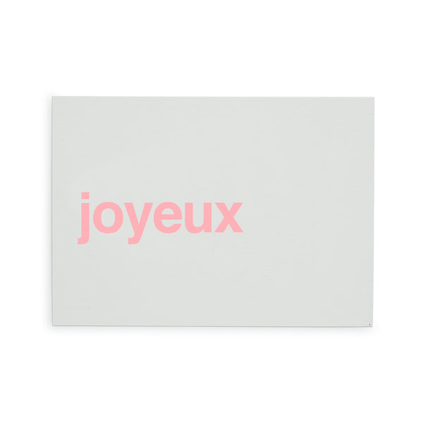 carte "joyeux" rose