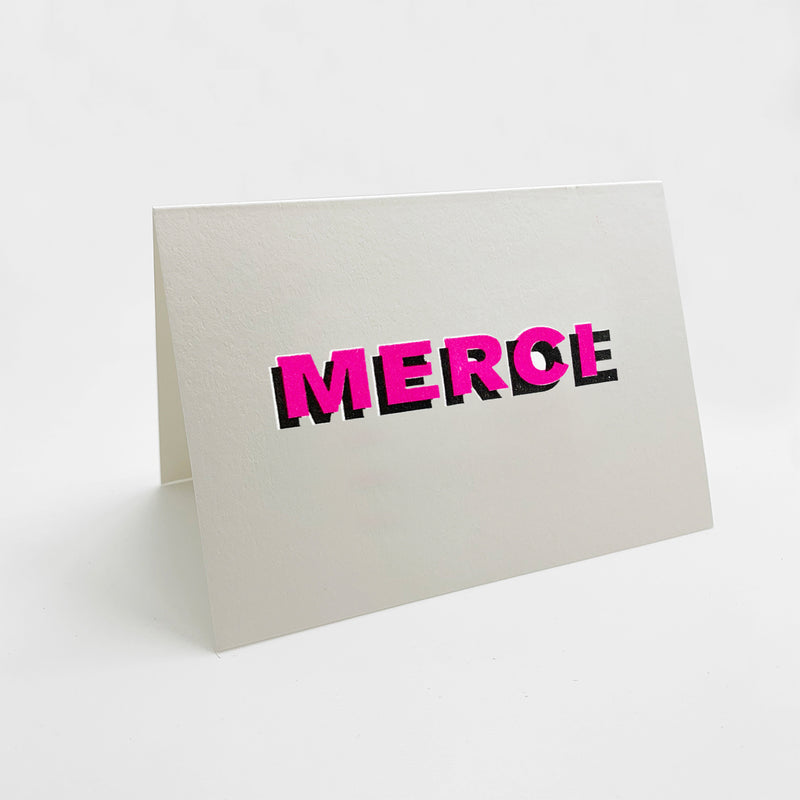 carte merci/merde rose